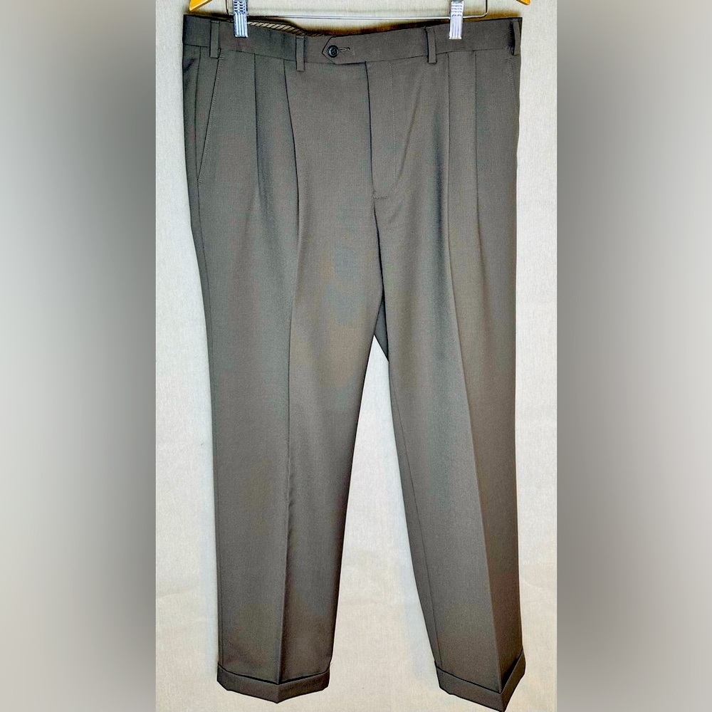 LAUREN by Ralph Lauren Brown Pleated Dress Pants 36x32